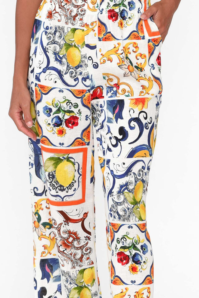 Malory Sicilian Summer Linen Blend Pants