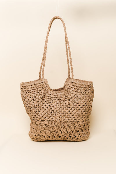 Malta Tan Straw Tote Bag