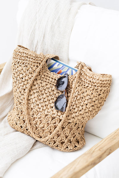 Malta Tan Straw Tote Bag