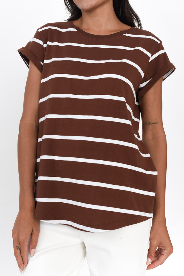 Manly Chocolate Stripe Cotton Tee image 6