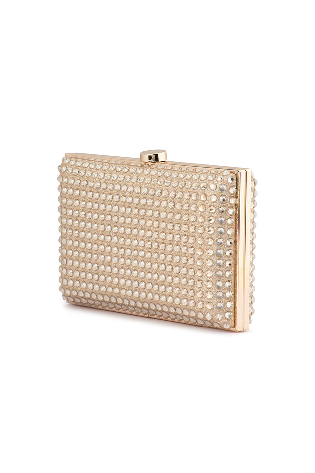 Manuela Gold Diamonte Clutch