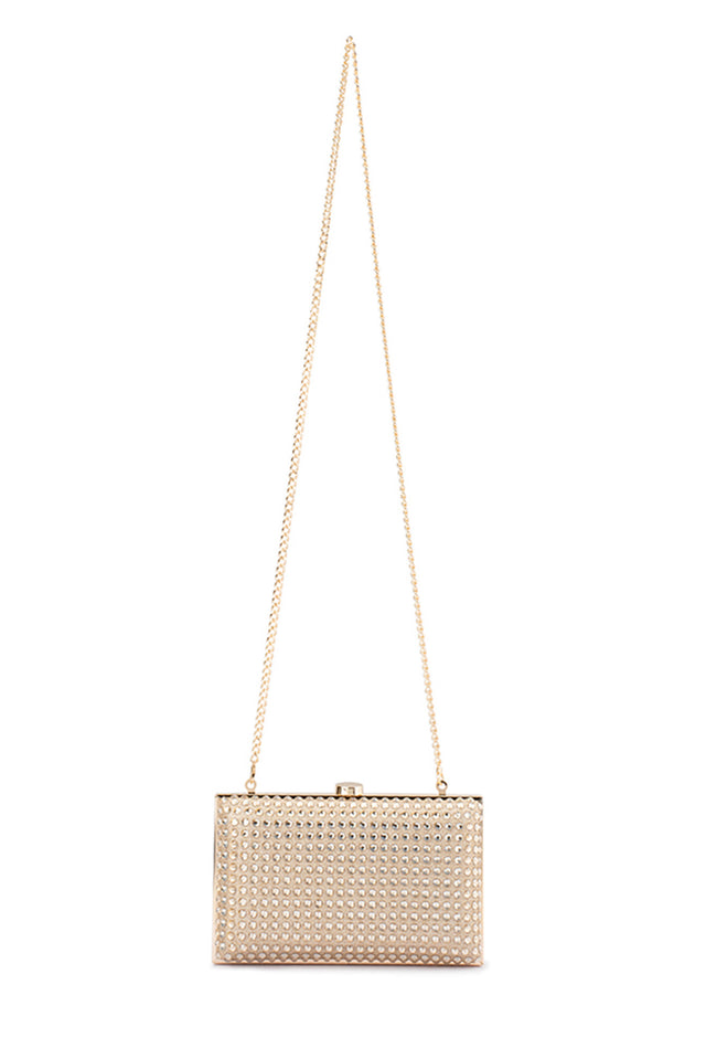 Manuela Gold Diamonte Clutch