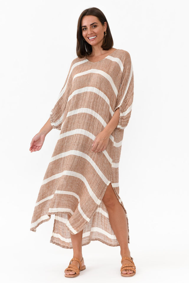 Marcel Rust Stripe Linen Dress image 2