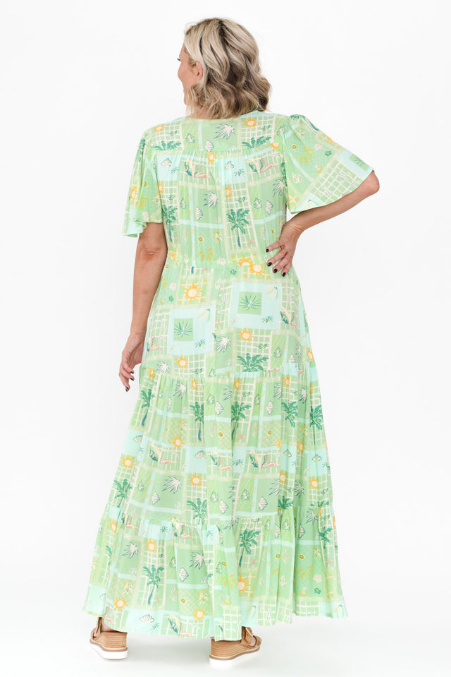 Marcelle Green Tropical Tier Dress image 5