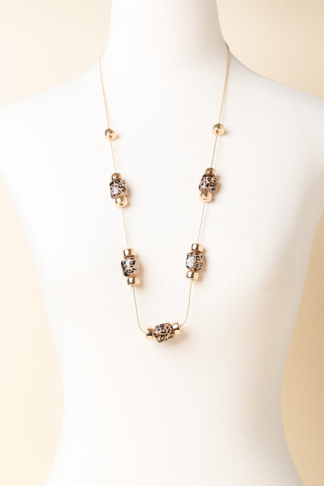 Mardie Gold Leopard Beaded Necklace image 2