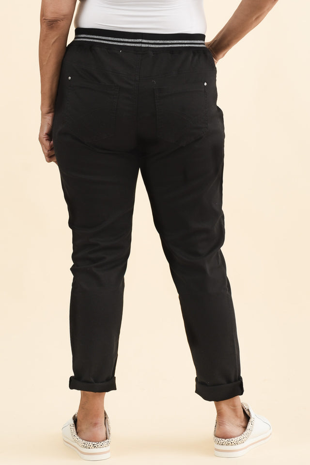Margo Black Drawstring Pants,Brunette model,alt text|model:Pilita image 11