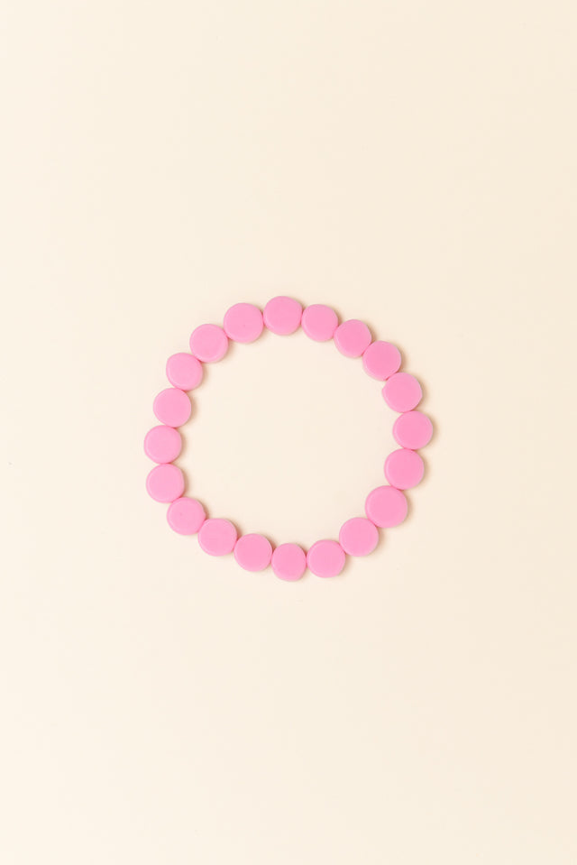 Mari Pink Resin Beaded Bracelet