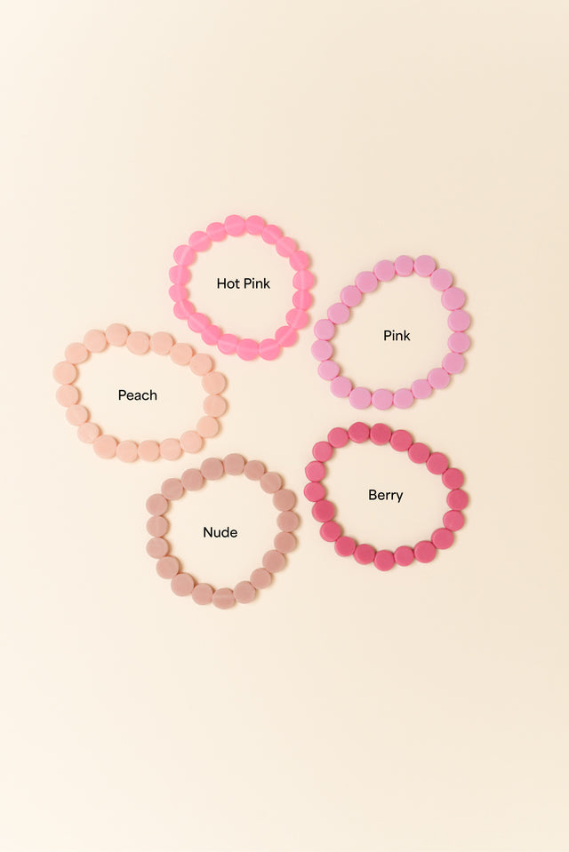 Mari Hot Pink Resin Beaded Bracelet