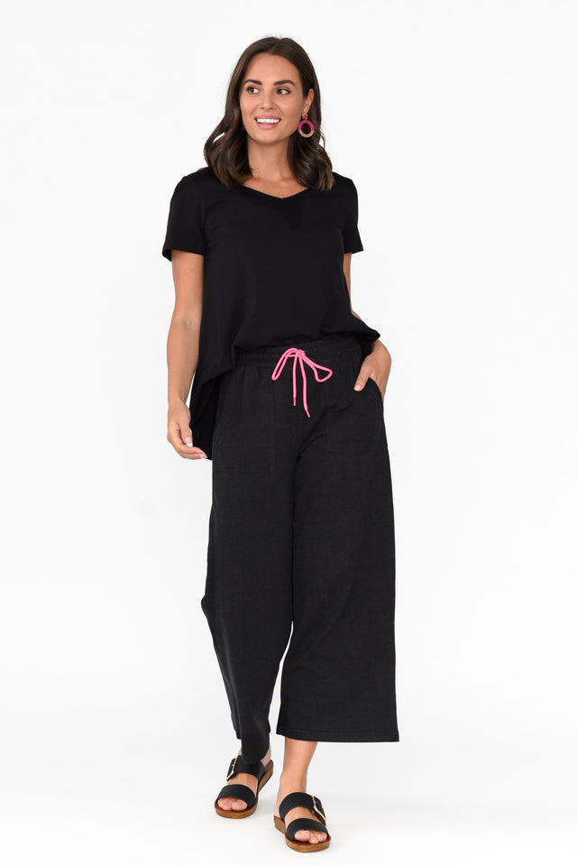 Mariam Black Relaxed Track Pants image 2
