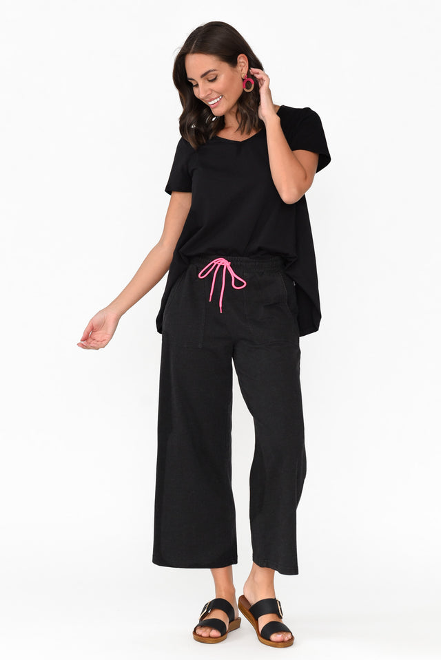 Mariam Black Relaxed Track Pants image 5