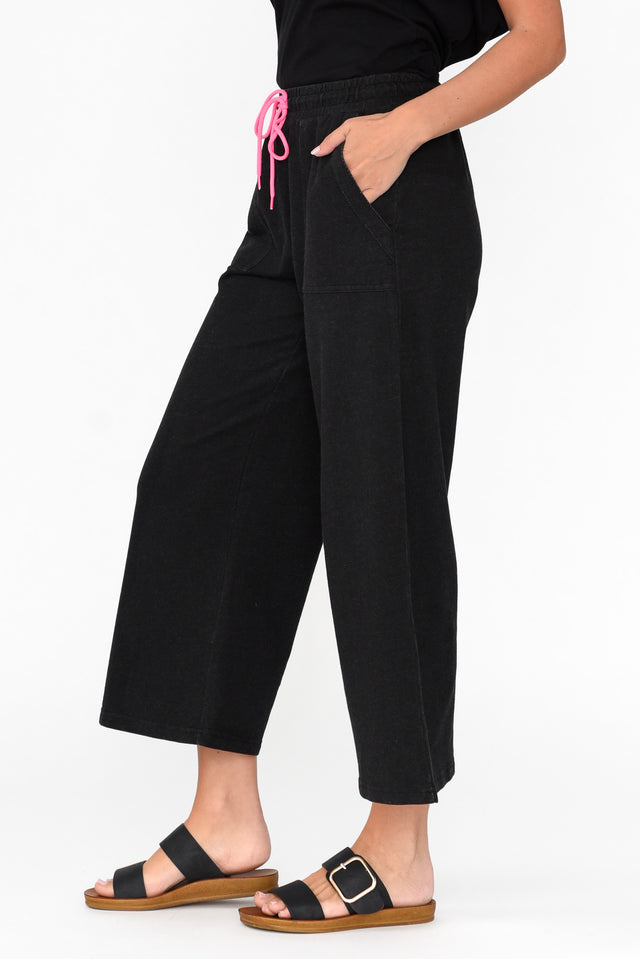 Mariam Black Relaxed Track Pants image 3