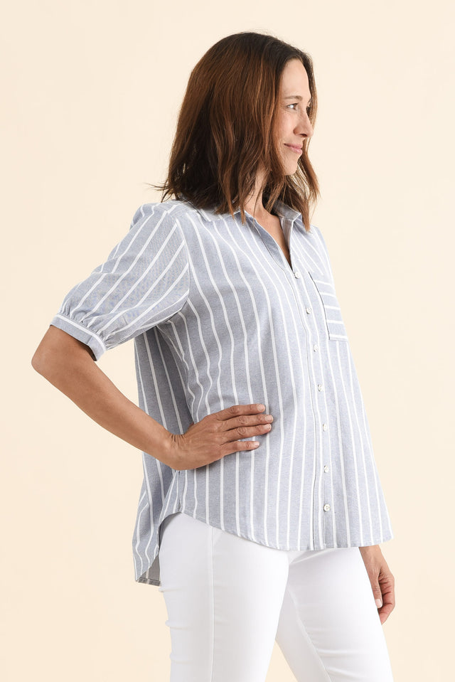Maris Blue Stripe Cotton Blend Shirt image 3
