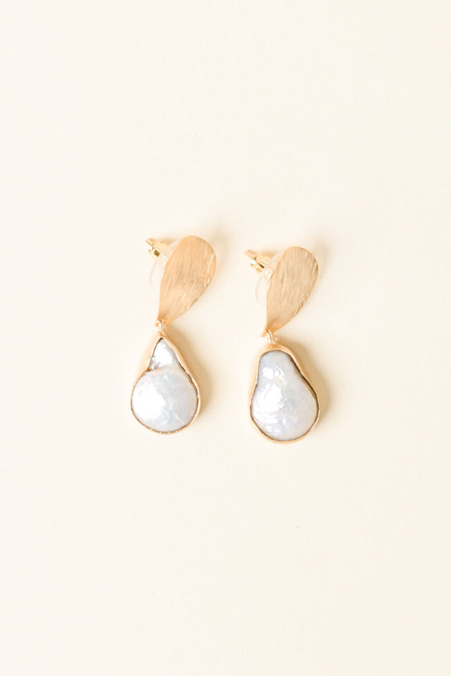 Marissa Gold Pearl Drop Earrings image 1