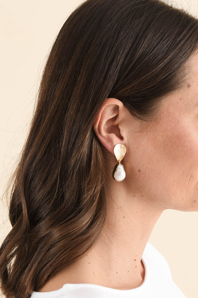 Marissa Gold Pearl Drop Earrings