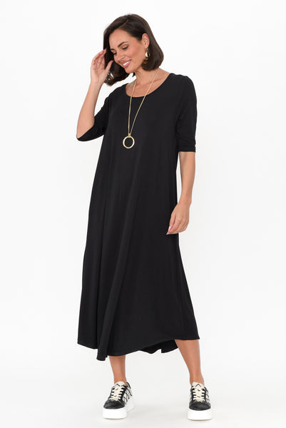 Marlene Black Bamboo Dress - Blue Bungalow AU