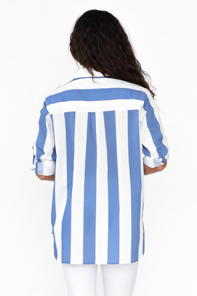 Maryann Blue Stripe Cotton Shirt image 6