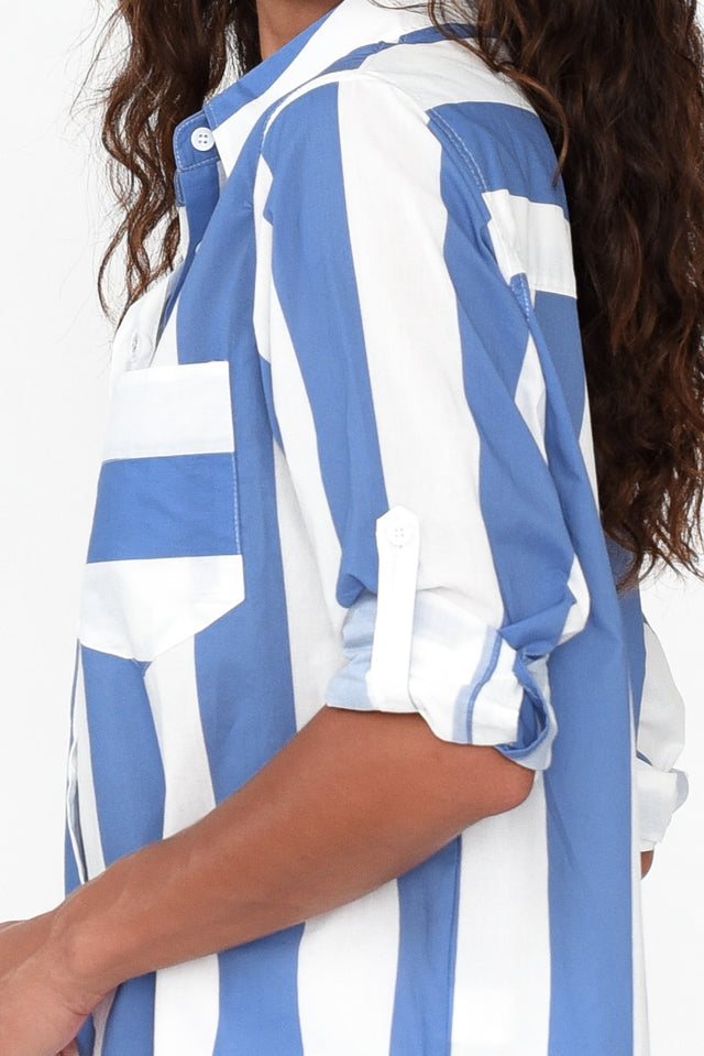 Maryann Blue Stripe Cotton Shirt image 4