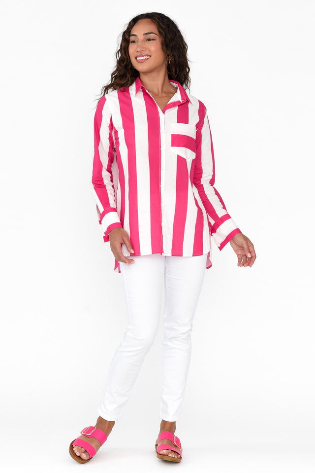 Maryann Pink Stripe Cotton Shirt image 6