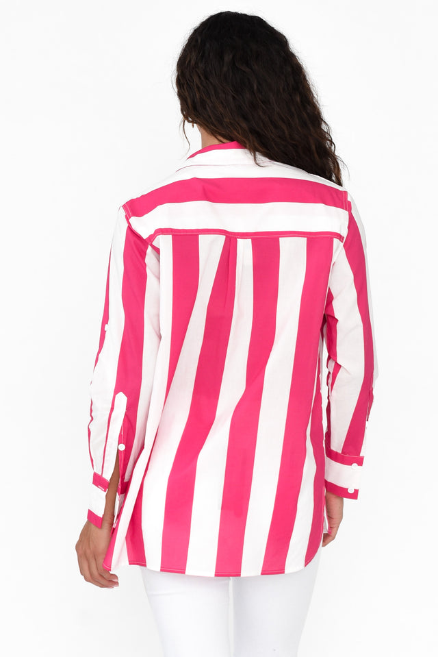 Maryann Pink Stripe Cotton Shirt image 5