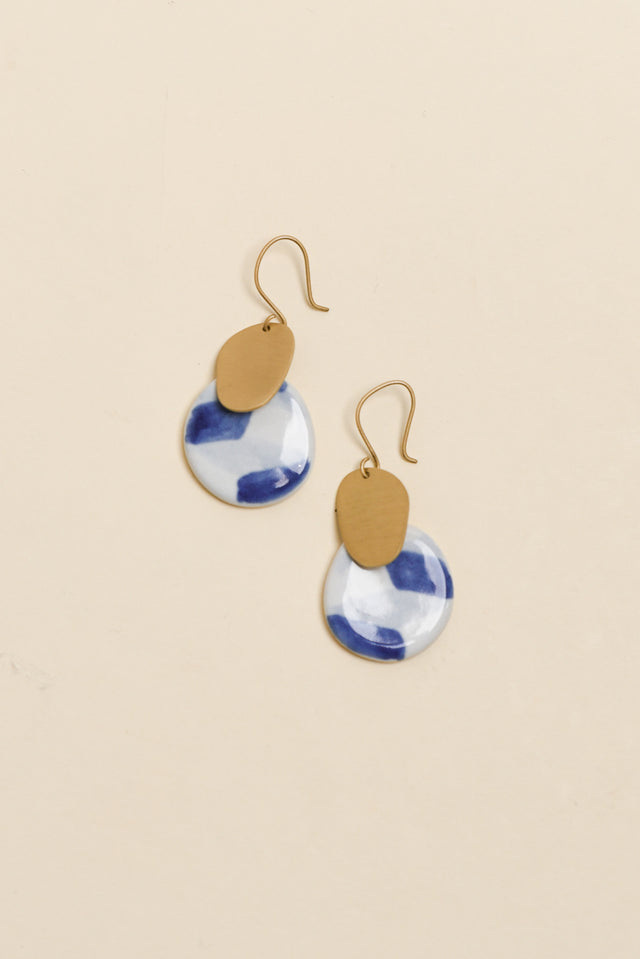Mattea Blue Abstract Drop Earrings image 1