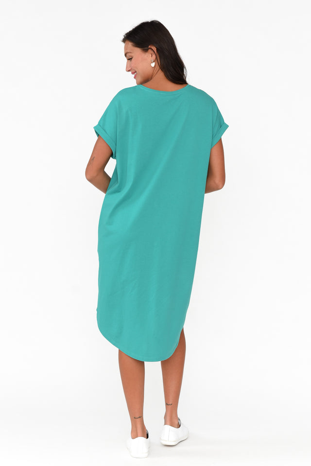 Maxine Jade Green Cotton T-Shirt Dress