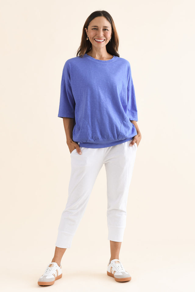 Mazie Blue Cotton Sweat,Full Body,Brunette model,alt text|model:Cara image 7