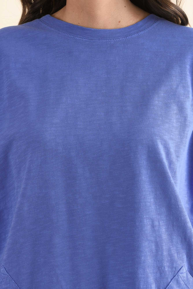 Mazie Blue Cotton Sweat,Detail,Brunette model,alt text|model:MJ image 5