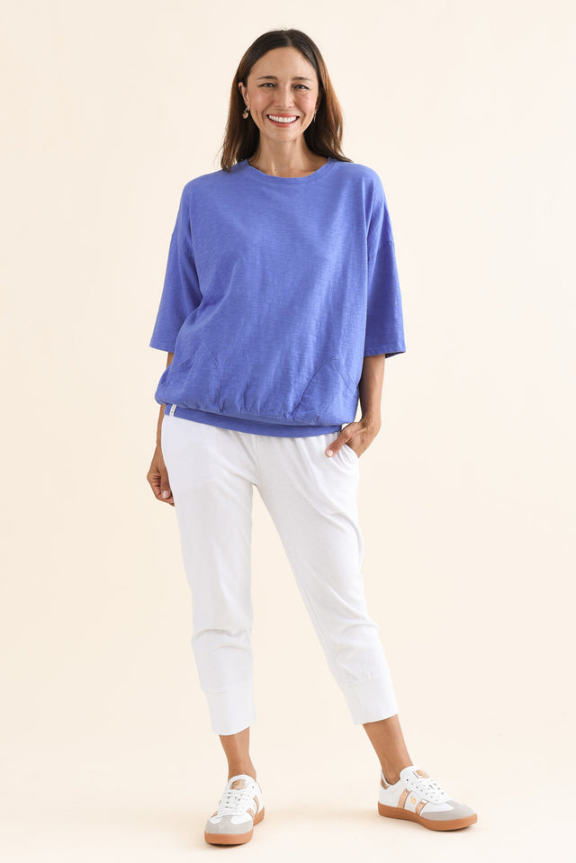 Mazie Blue Cotton Sweat,Full Body,Brunette model,alt text|model:Cara image 3