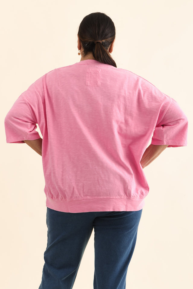 Mazie Pink Cotton Sweat,Back,Brunette model,alt text|model:Pilita image 4