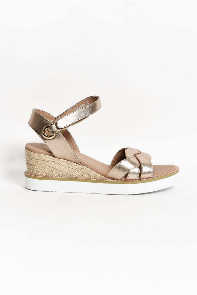 Medina Champagne Leather Wedge image 3