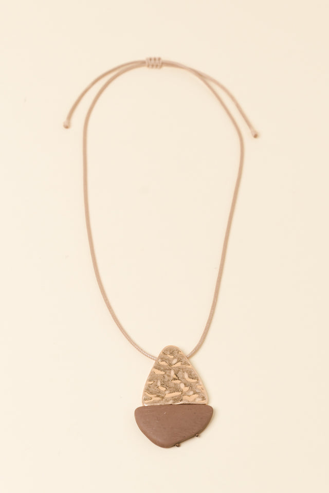 Melanie Taupe Pendant Necklace image 1