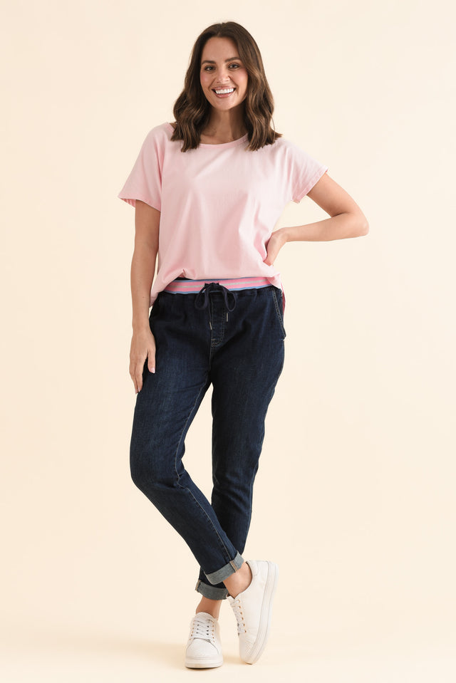 Melody Indigo Drawstring Jeans,Full Body,Brunette model,alt text|model:MJ image 3