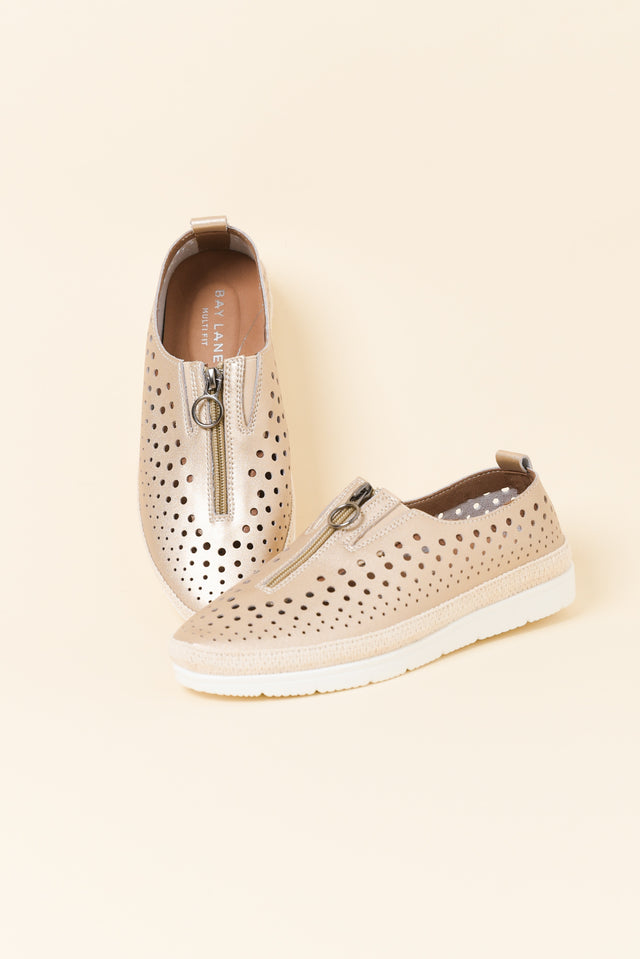 Mercury Gold Mesh Zip Loafer