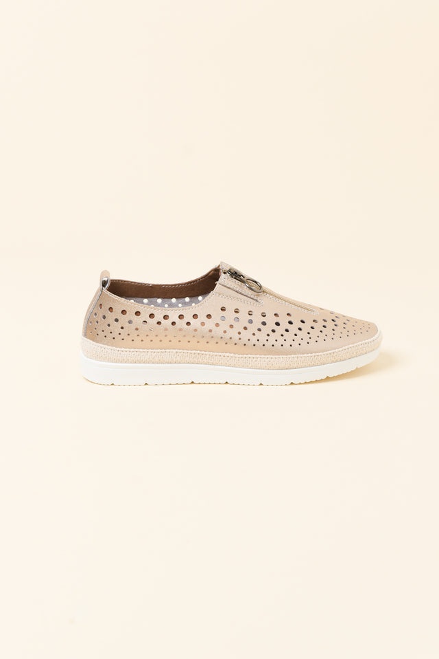 Mercury Gold Mesh Zip Loafer