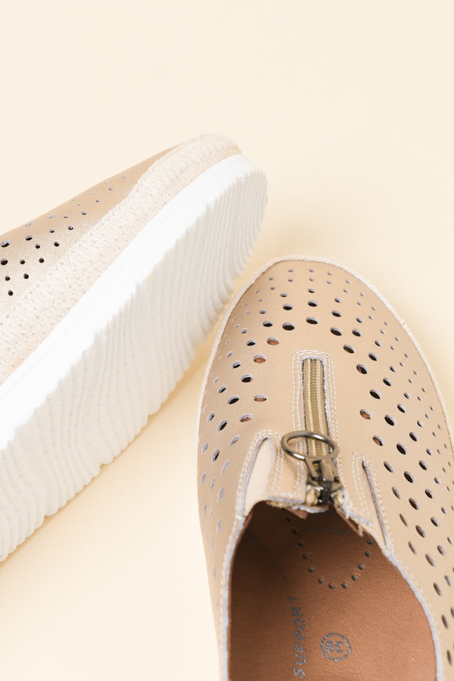 Mercury Gold Mesh Zip Loafer image 3