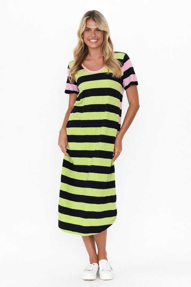 Mercury Lime Stripe Cotton Dress image 5