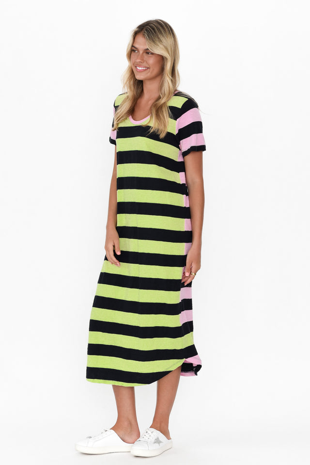 Mercury Lime Stripe Cotton Dress