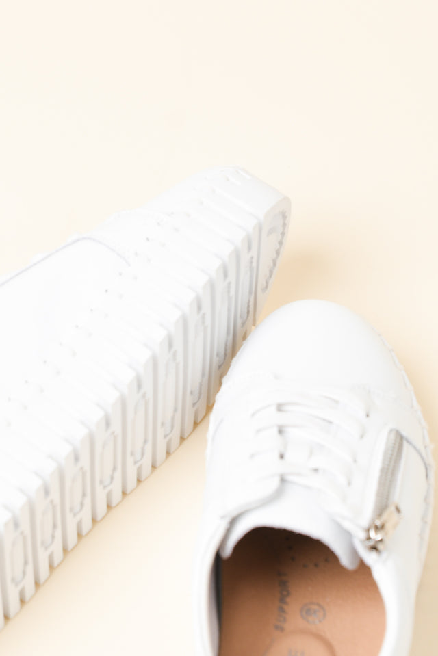 Merusa White Leather Platform Sneaker image 3