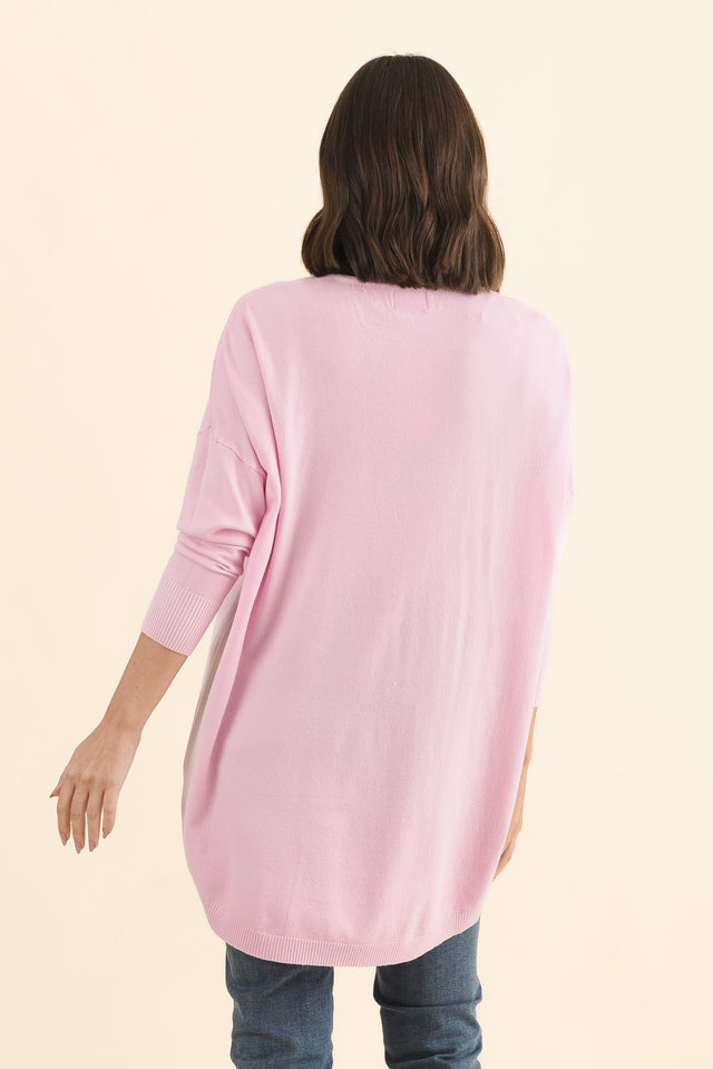 Meryl Pink Wool Blend Drape Jumper,Brunette model,alt text|model:MJ image 5