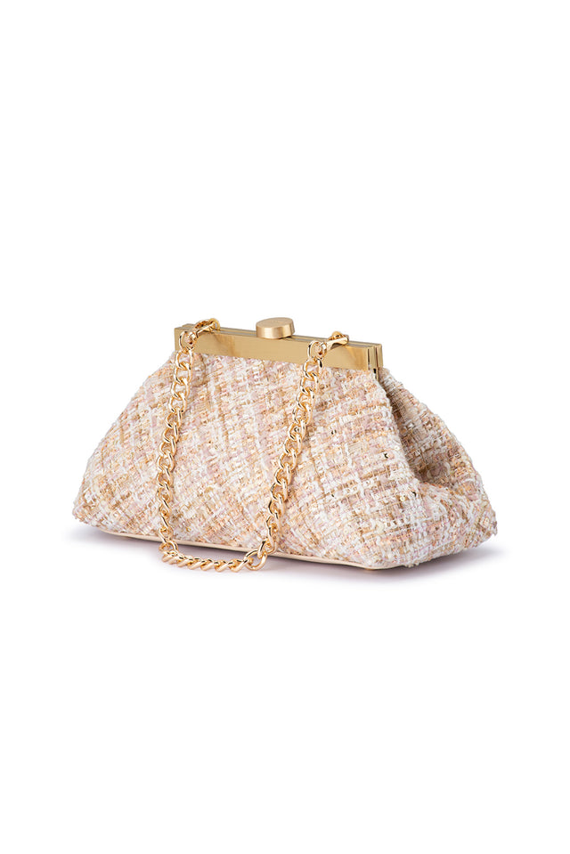 Mia Blush Boucle Clutch