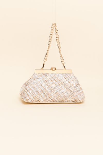 Mia Blush Boucle Clutch