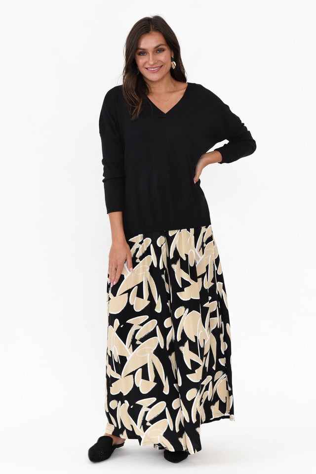 Cotswold Black Abstract Wide Leg Pants banner image