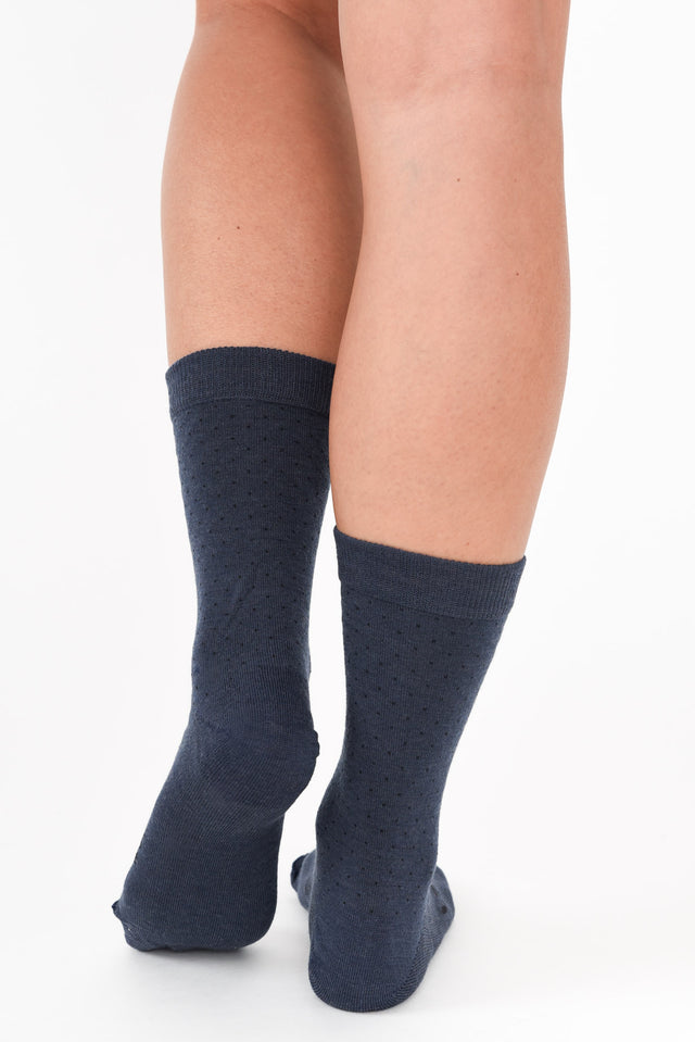 Midnight Merino Wool Soft Cuff Crew Socks