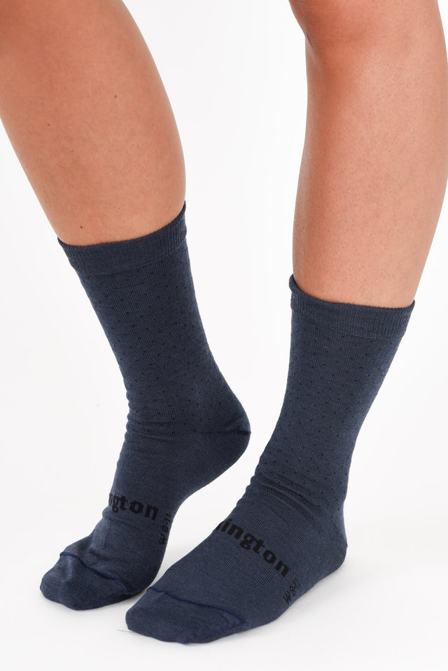 Midnight Merino Wool Soft Cuff Crew Socks image 1