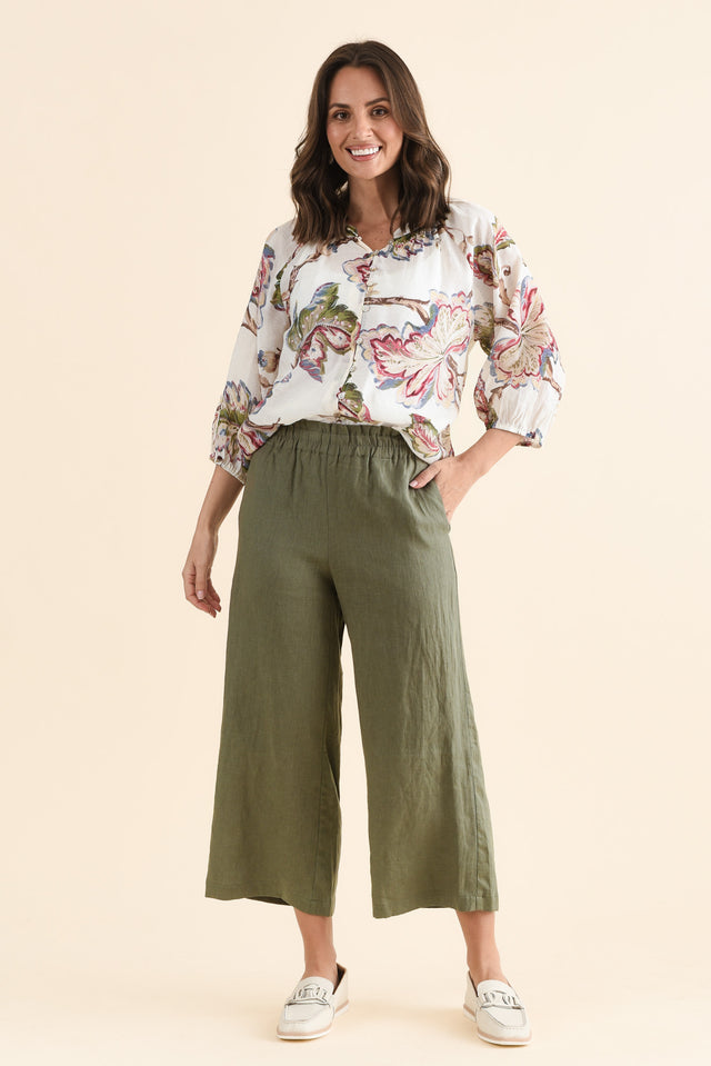 Mika Khaki Linen Pocket Pants