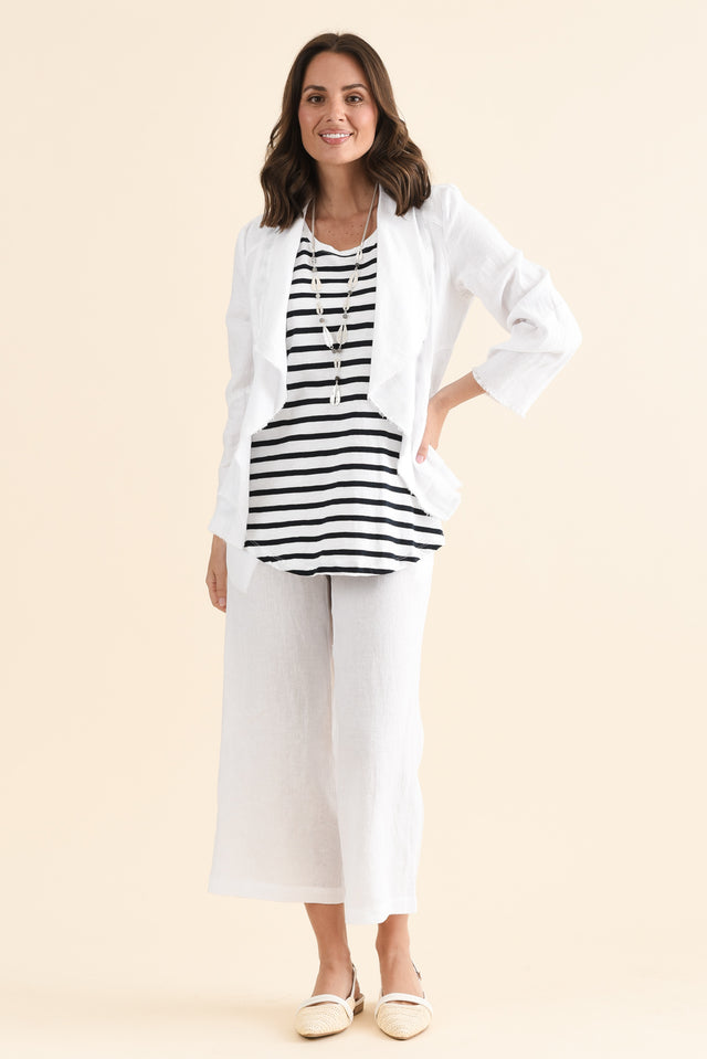 Mika White Linen Pocket Pants image 6