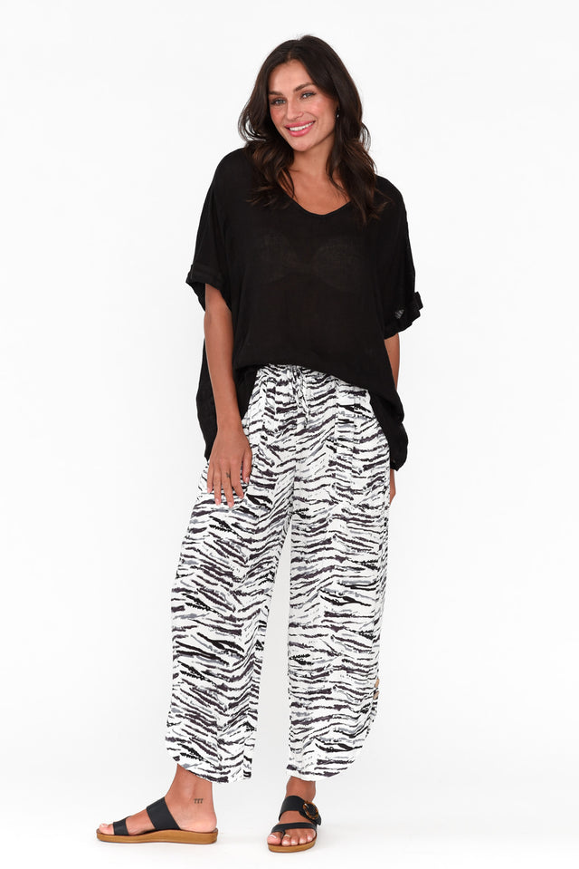 Mila Black Abstract Tie Pants banner image