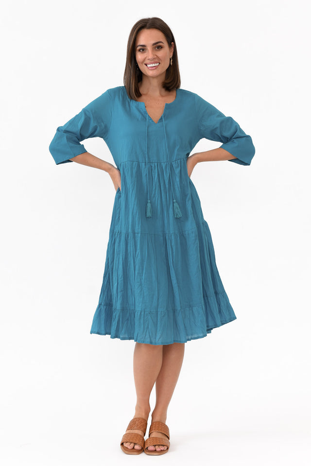 Milana Ocean Crinkle Cotton Dress image 6