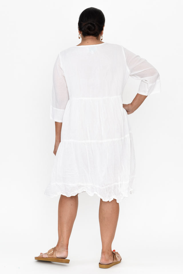 Milana White Crinkle Cotton Dress image 14