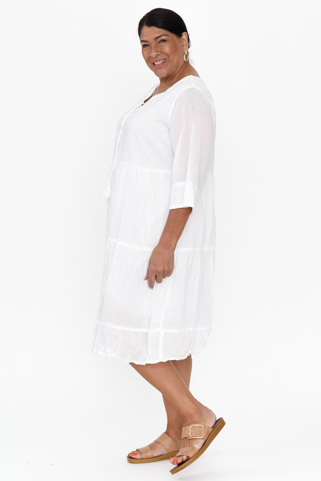 Milana White Crinkle Cotton Dress image 13
